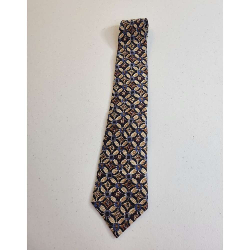 NWT Mark Pendleton Neck Tie Blue Geometric Chain Classic Silk Formal Career